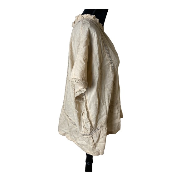 Gap Cream/Tan Embroidered Blouse Size XXL NWT - Picture 8 of 9